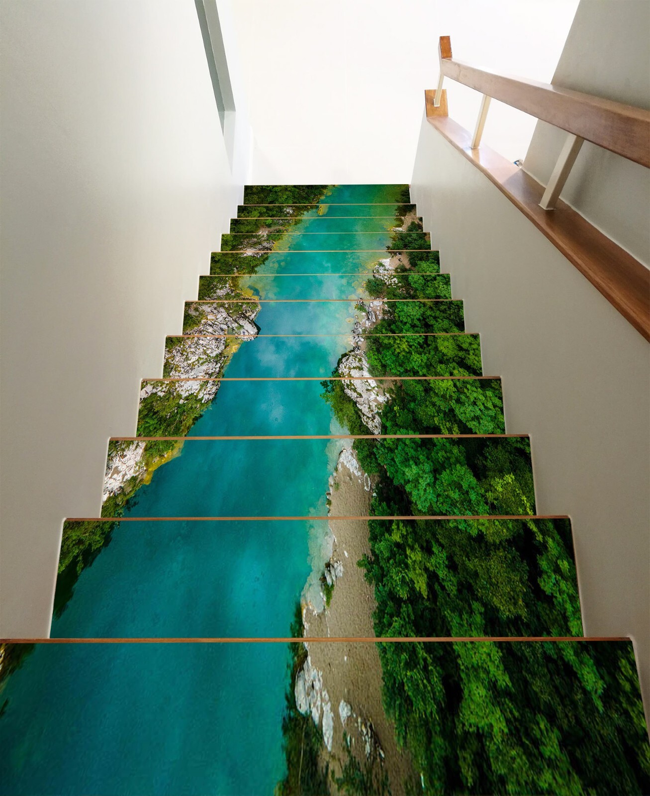 3D Calm River W205 Stairs Risers Decoration Photo Mural Vinyl Wallpaper Vera