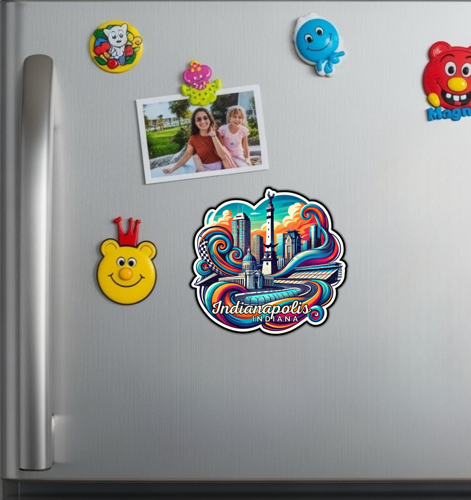 Indianapolis Indiana Fridge Magnet or Laptop Sticker