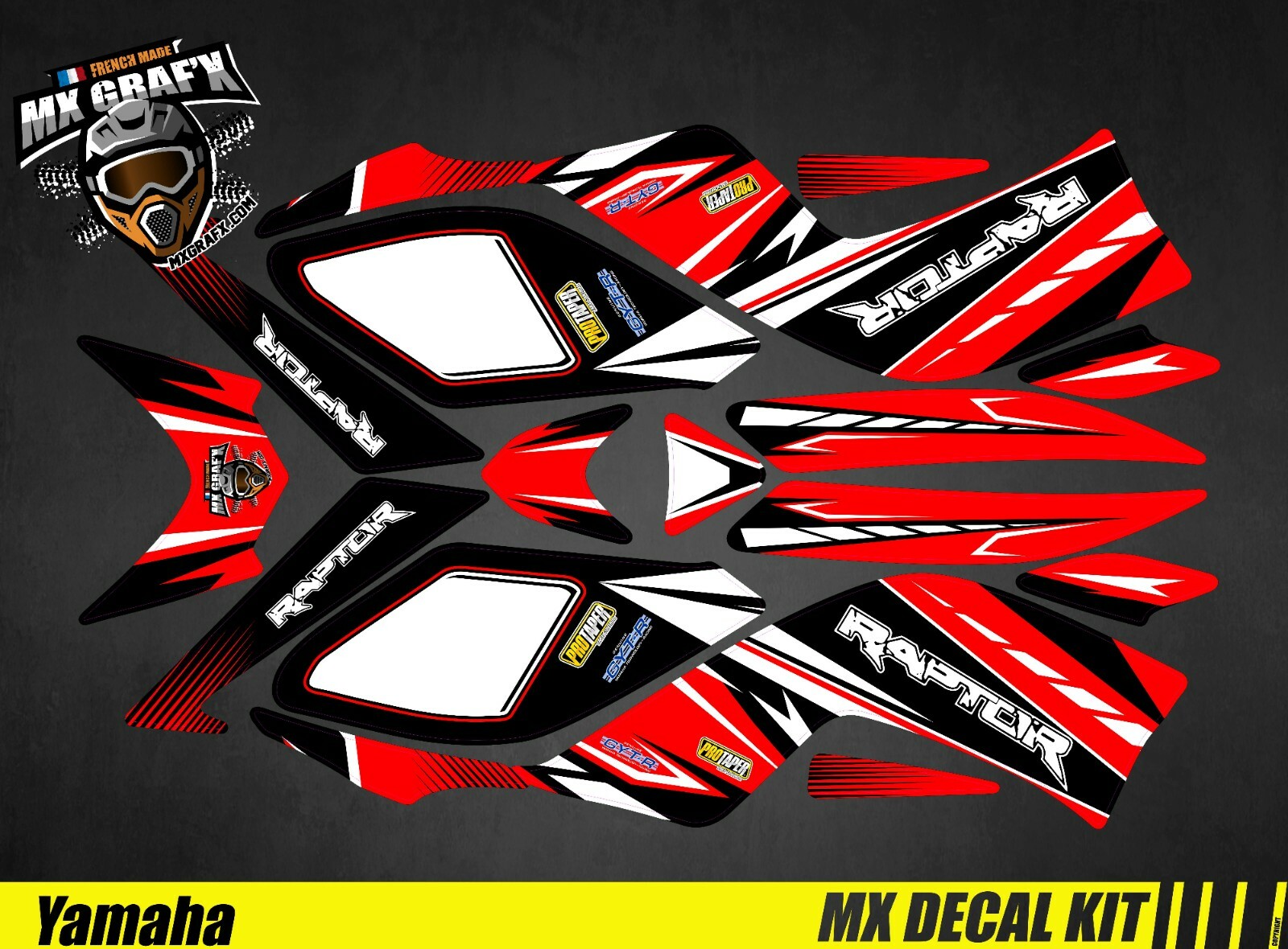 Quad Decal Kit For Yamaha Raptor – Red