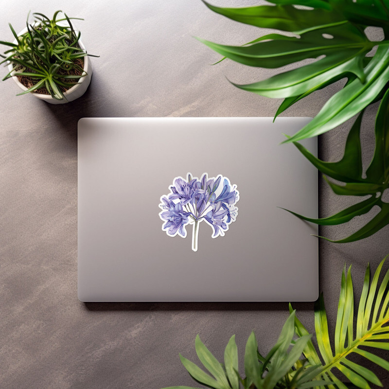 Watercolor African Lily Flower – Car Bumper Sticker Vinyl Art Decal