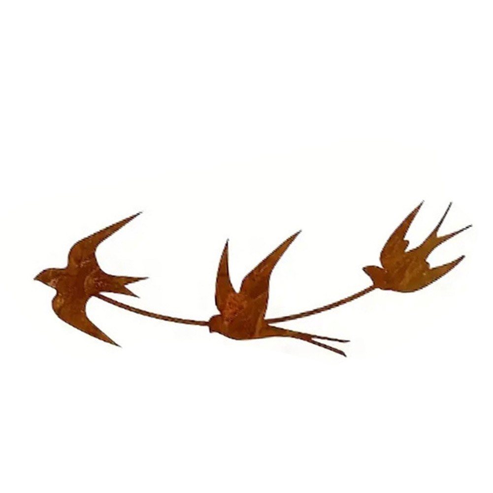 Rusty Bird Accent Metal Wall Decor Vintage Design Farmhouse Style Outdoor Use