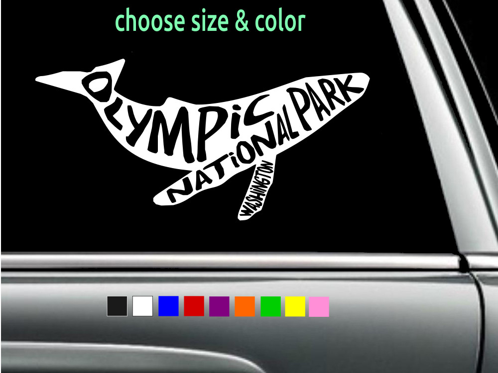 Olympic National Park Humpback Whale Vinyl Window Car Decal CHOOSE SIZE COLOR