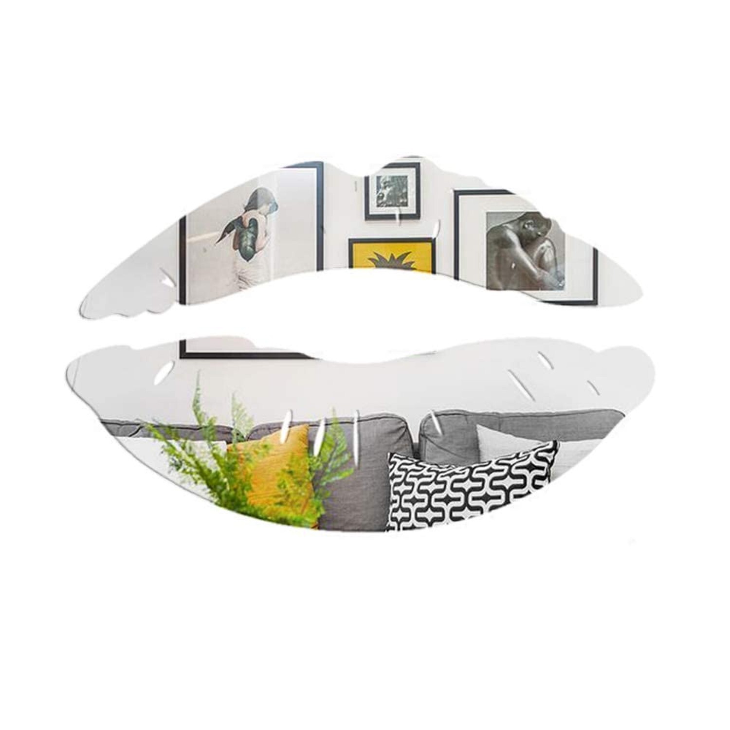 LZYMSZ Lips Mirror Wall Stickers, 2 Set 3D Large Kiss Shape Decals, Acrylic D…