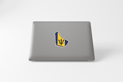 Barbados Map Flag Sticker Decal