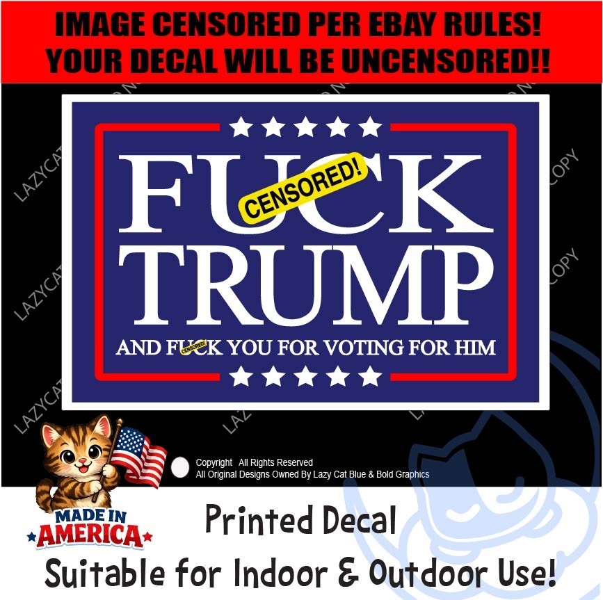F Trump And You For Voting Decal Sticker Anti MAGA Political Democrat Protest US