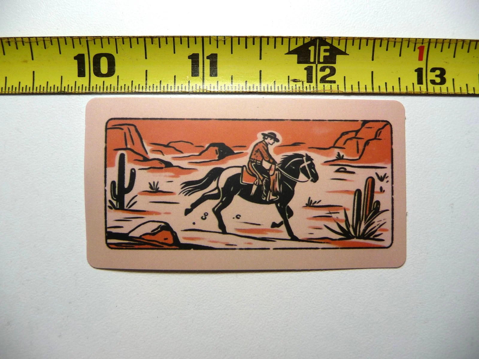 COWBOY RIDING HORSE DESERT SMALL STICKER DECAL COUNTRY WESTERN THEME