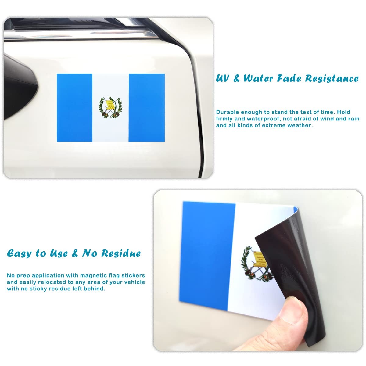 Guatemala Guatemalan Flag Magnet Decal For Car SUV Truck 3×5 Inch 3 PCS Bumper