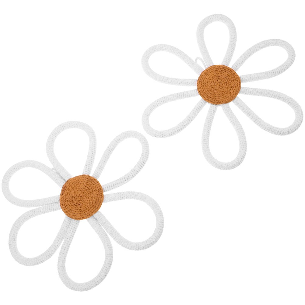 2 Pcs Girls Bedroom Decor Boho Nursery Wall Daisy Flower Pendant Sign