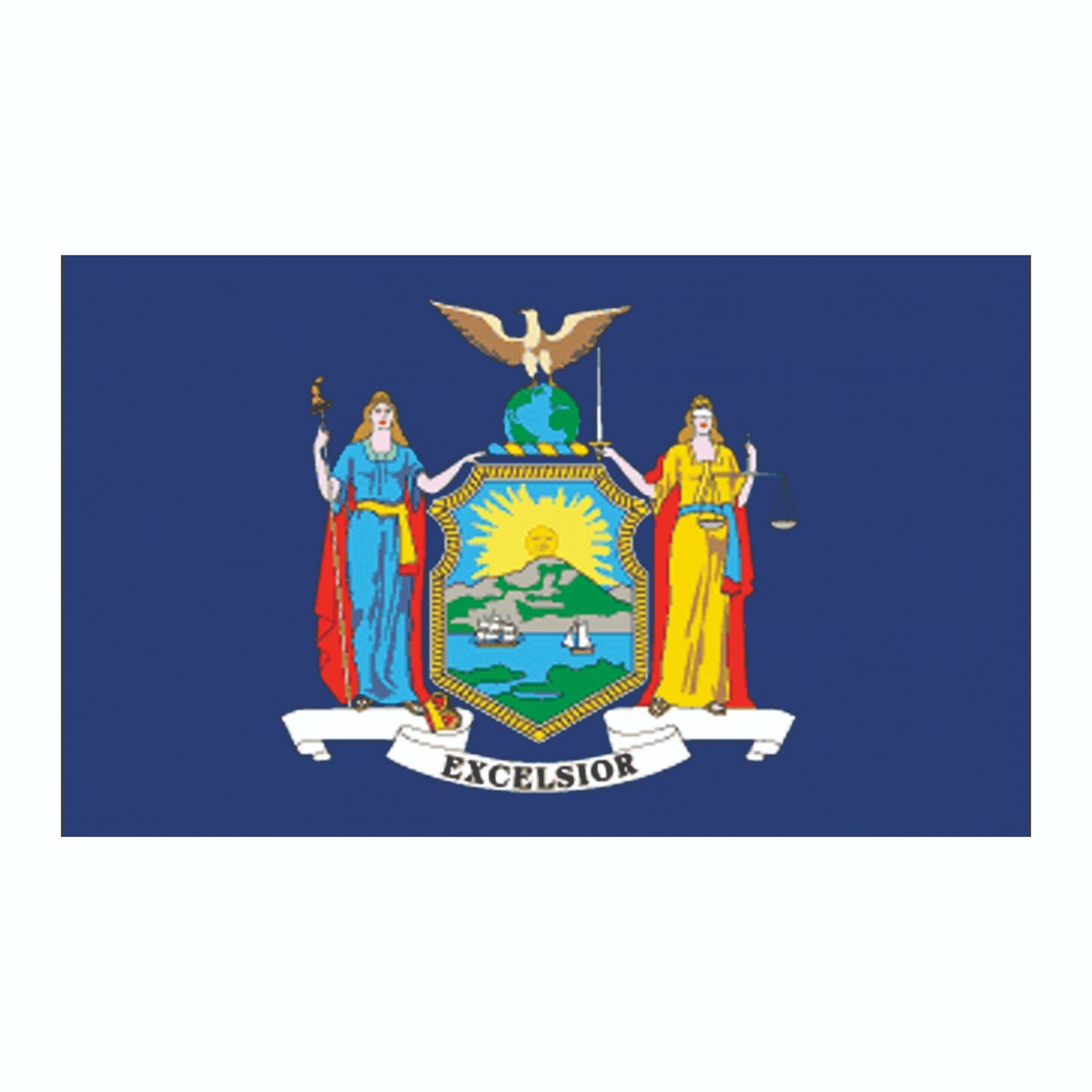 New York State Flag Sticker, Decal, Bumper Sticker Vacation Sticker 3" x 5"