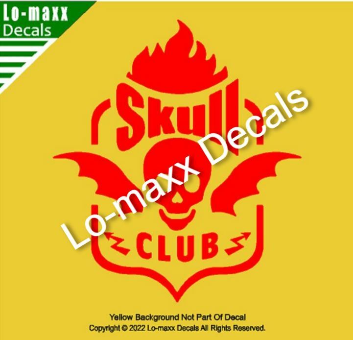 Skull Club Car Truck Boat Original Design Superior Quality Die Cut Vinyl Decal