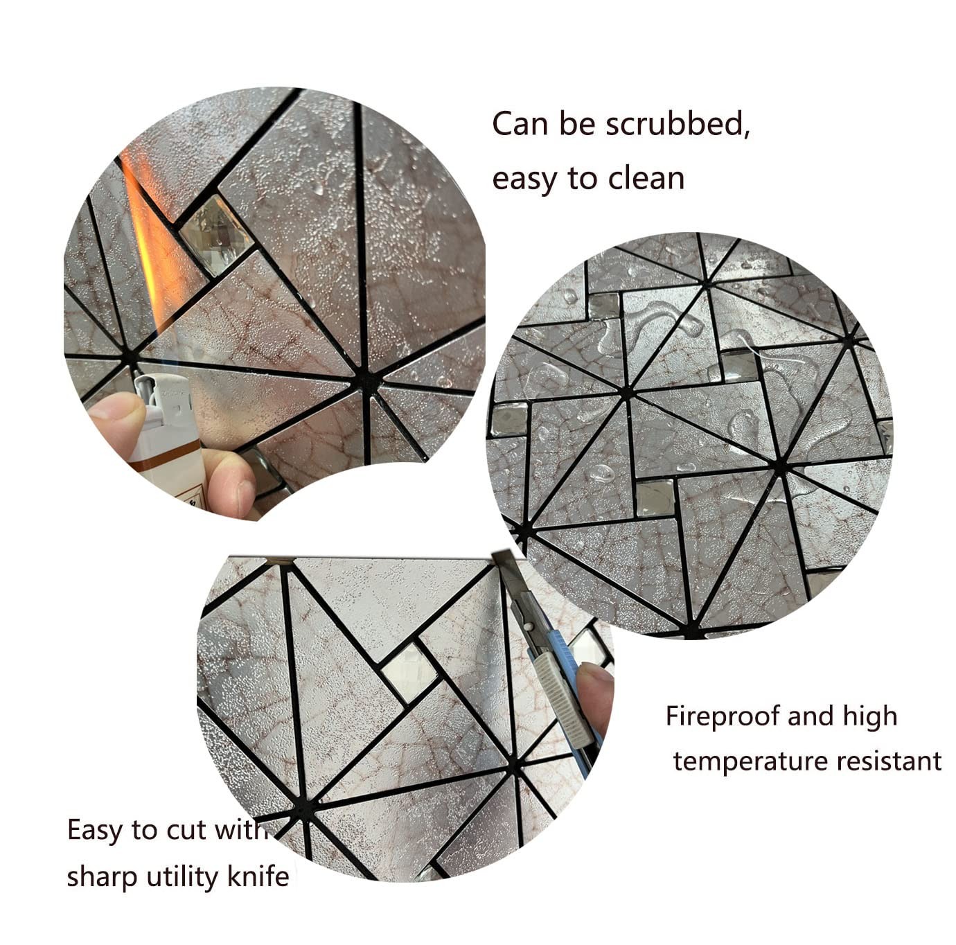 10-Sheet Peel and Stick Backsplash Tile,Windmill Plus Glass Self-Adhesive Sti…