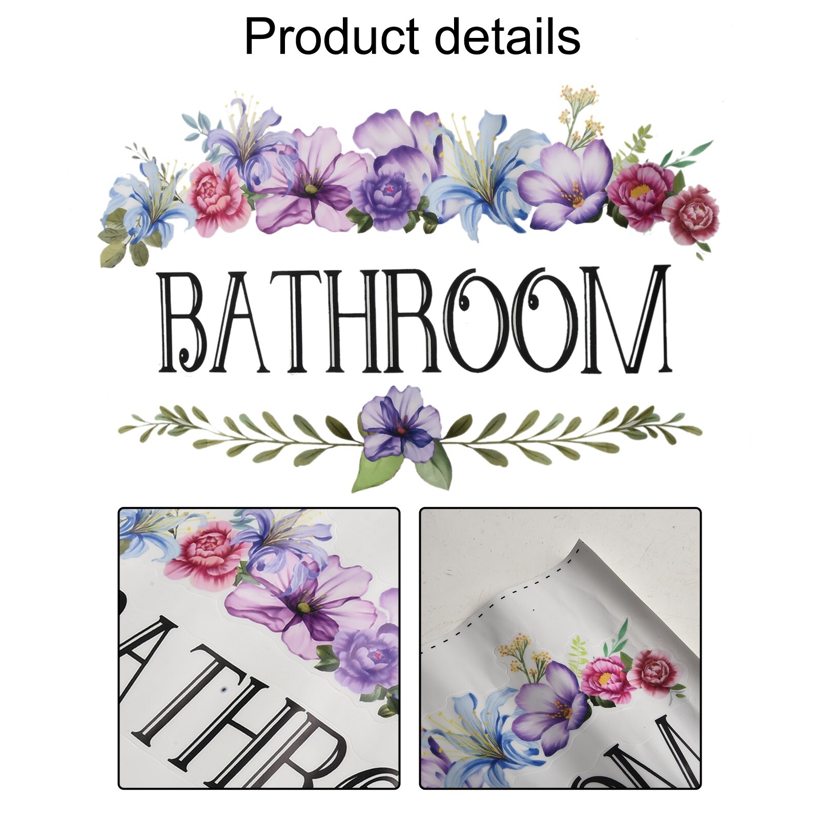 Waterproof Vinyl Wall Sticker Bathroom Door Sign Easy Application Removable
