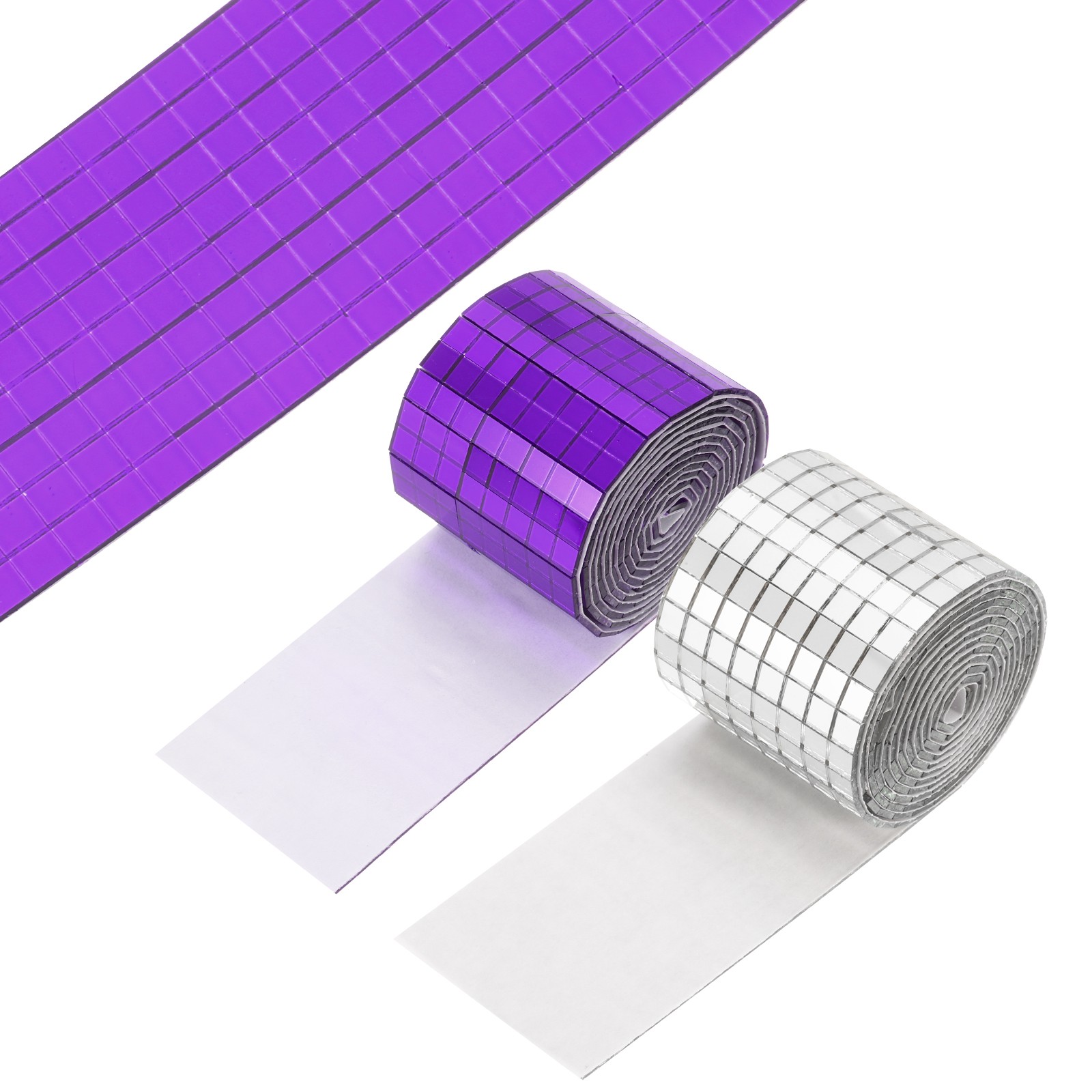 5x5mm Self Adhesive Mirrors Mosaic Tiles, 3840 Pcs Mosaic Sticker, Purple Silver