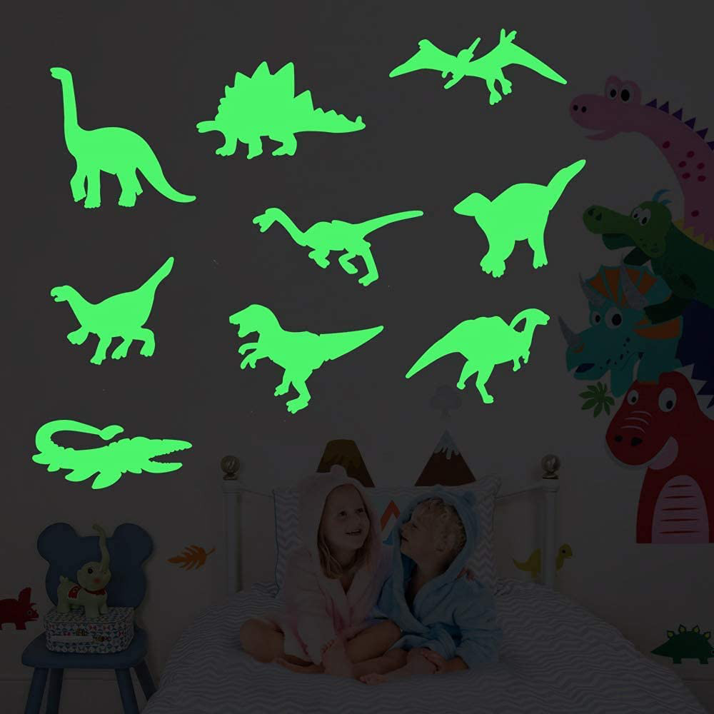 45 PCS Luminous Dinosaur Wall Stickers, Dinosaur Decor for Kids,Glow in the Dark
