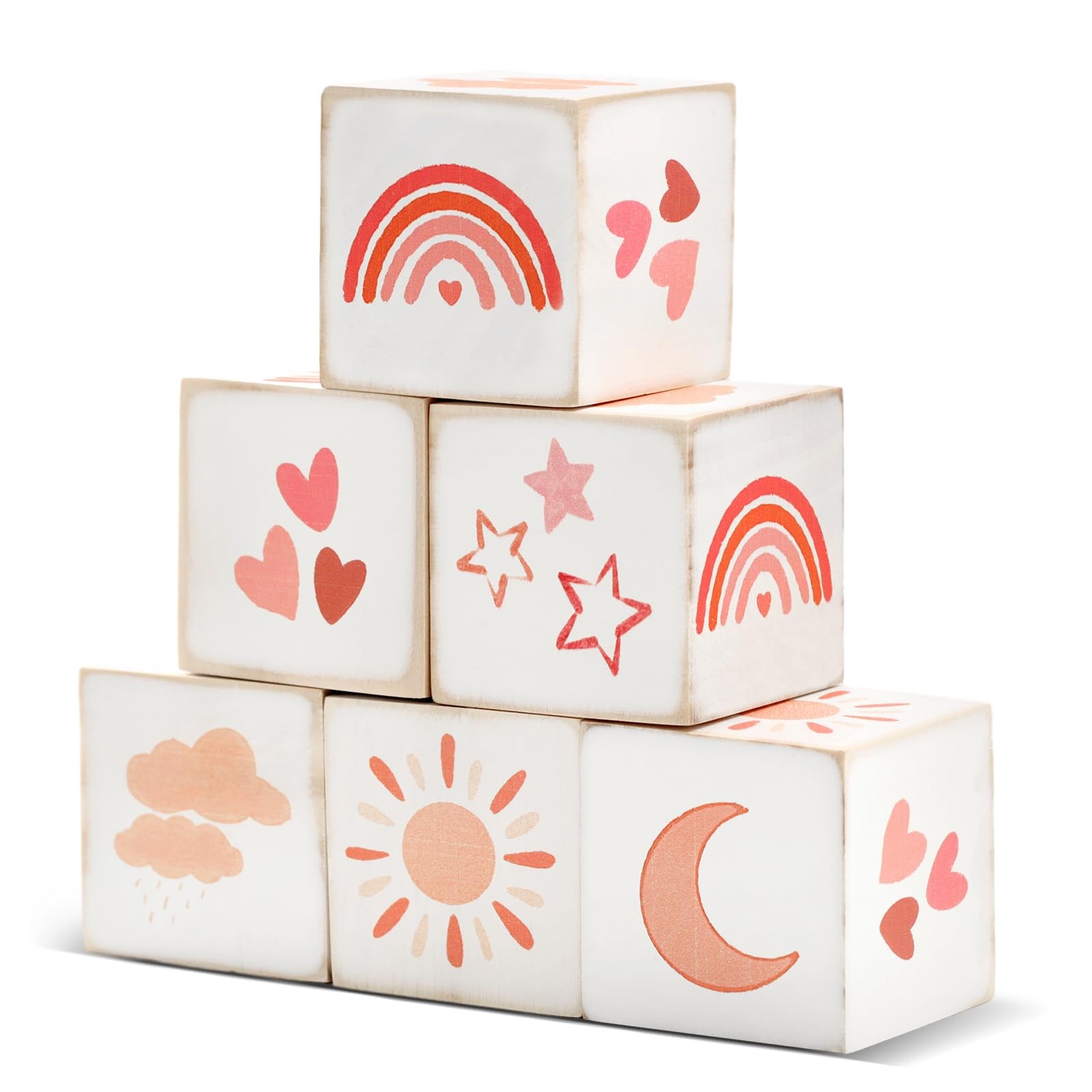 6 Pcs Rainbow Nursery Decor for Girls and Boys Nursery Watercolor Shelf Decor…