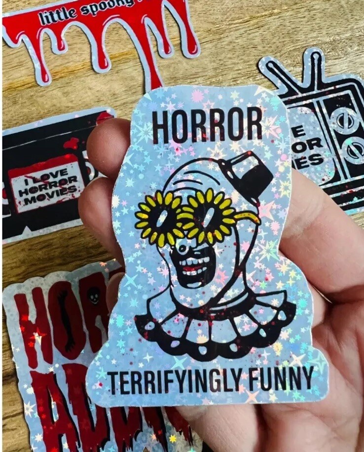 Horror Tarot Card Movie Set Of 8 Holographic Halloween Spooky Sticker Set