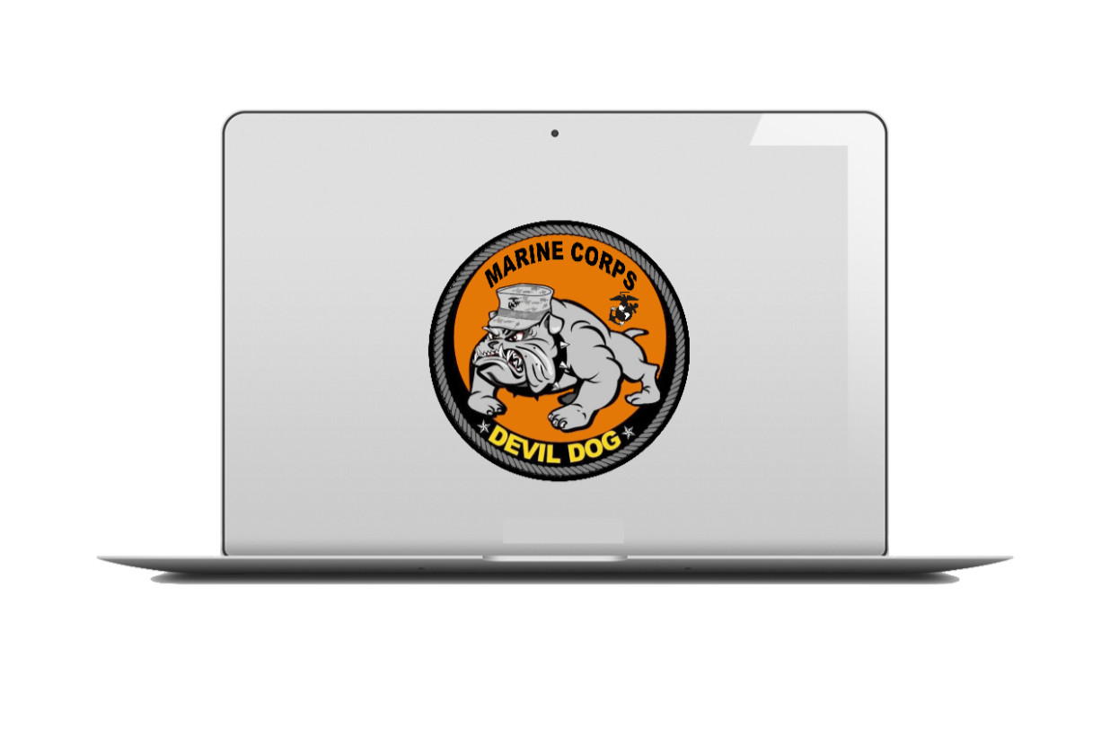 Military Marine Corps Devil Dog – 4" Handmade Vinyl Decal Vehicle Cooler Laptop