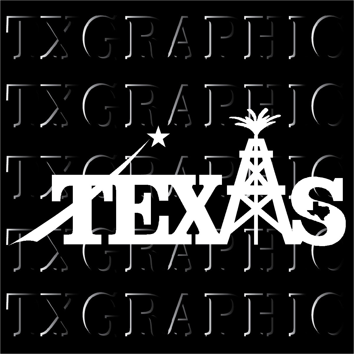 Texas Decal Oil Rig Lone Star Map Swoosh Vinyl Sticker pumping pipeline