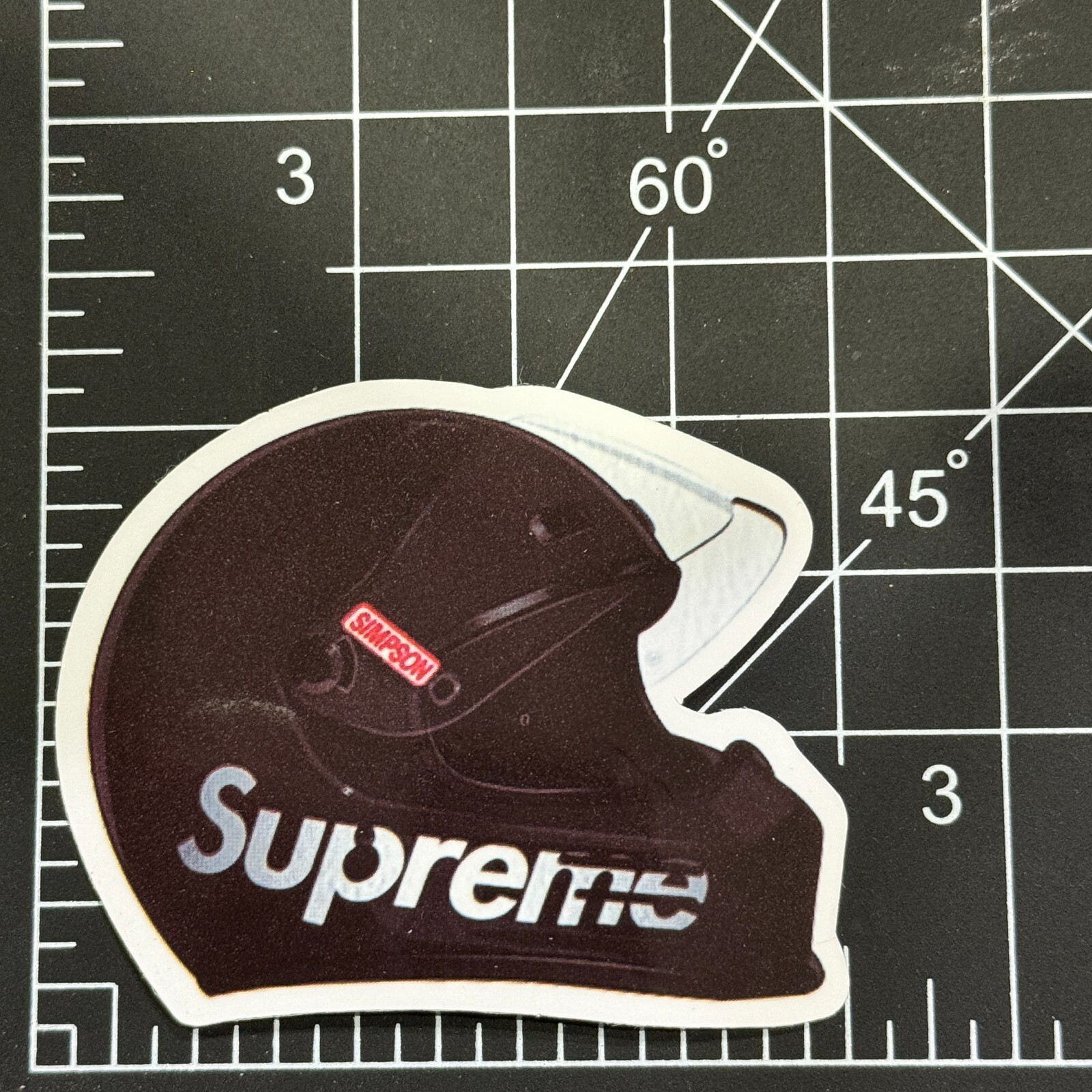 Supreme Black Motorcycle Helmet – Vinyl Decal Sticker Bomb Hot Rod Racing Speed