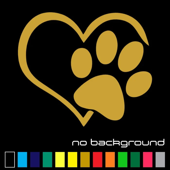 PAW PRINTS with HEART Decal Vinyl Stickers | Love of Dog Cat Puppy Pet
