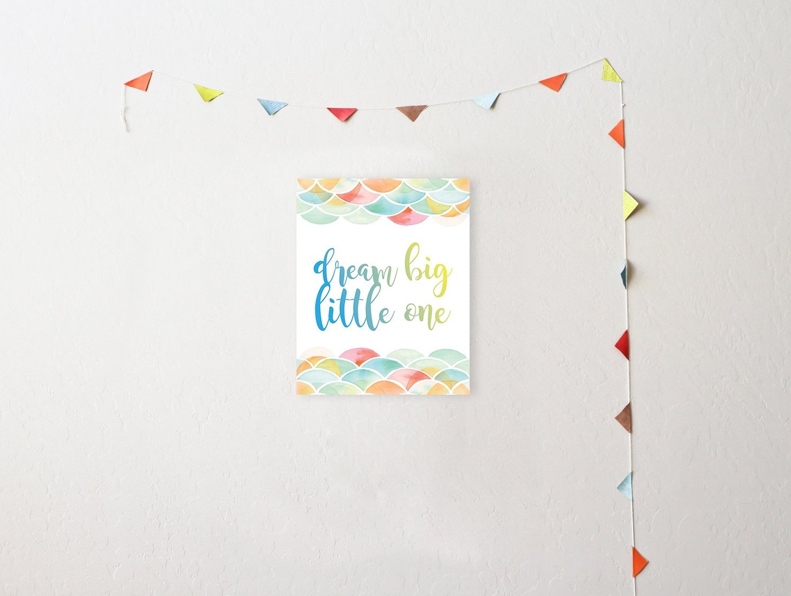 Dream Big Little One, Mermaid Pattern, Gender Neutral Baby Girl Nursery Decor…