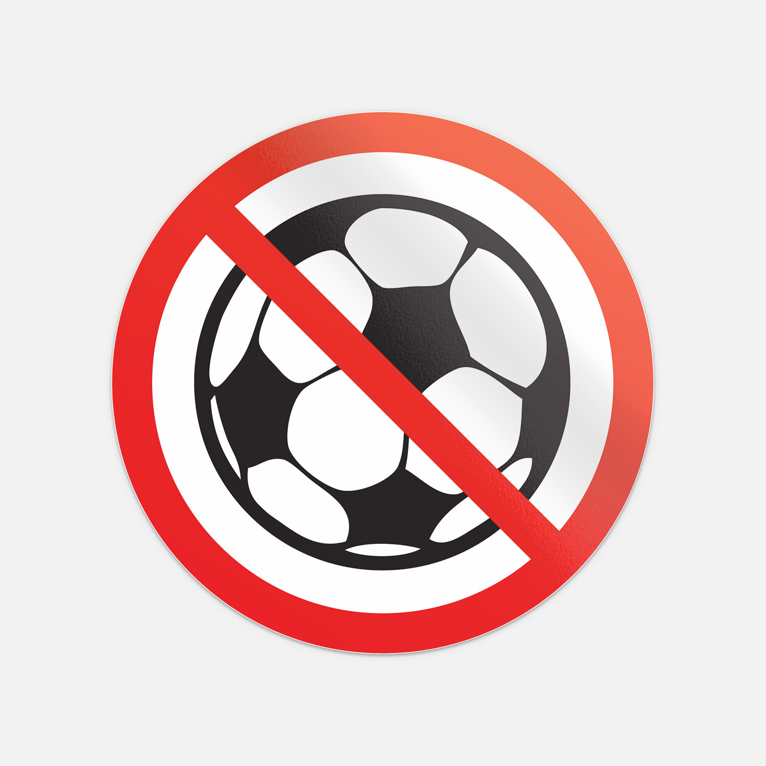 No Play Football Soccer Sport Forbiddance Sign Vinyl Sticker Decal