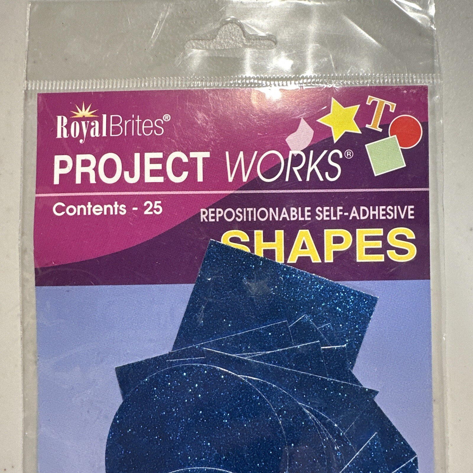 Blue Vinyl Shapes Royal Brites Project Works 2" 25 Ct