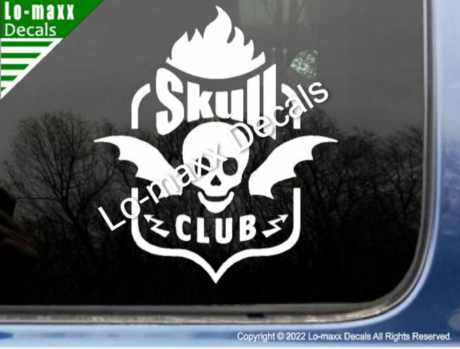 Skull Club Car Truck Boat Original Design Superior Quality Die Cut Vinyl Decal