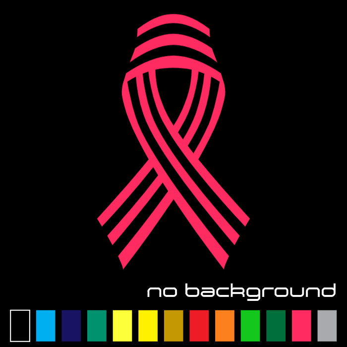 Cancer Ribbon Sticker Vinyl Decal – Breast Cancer Awareness Car Window Laptop