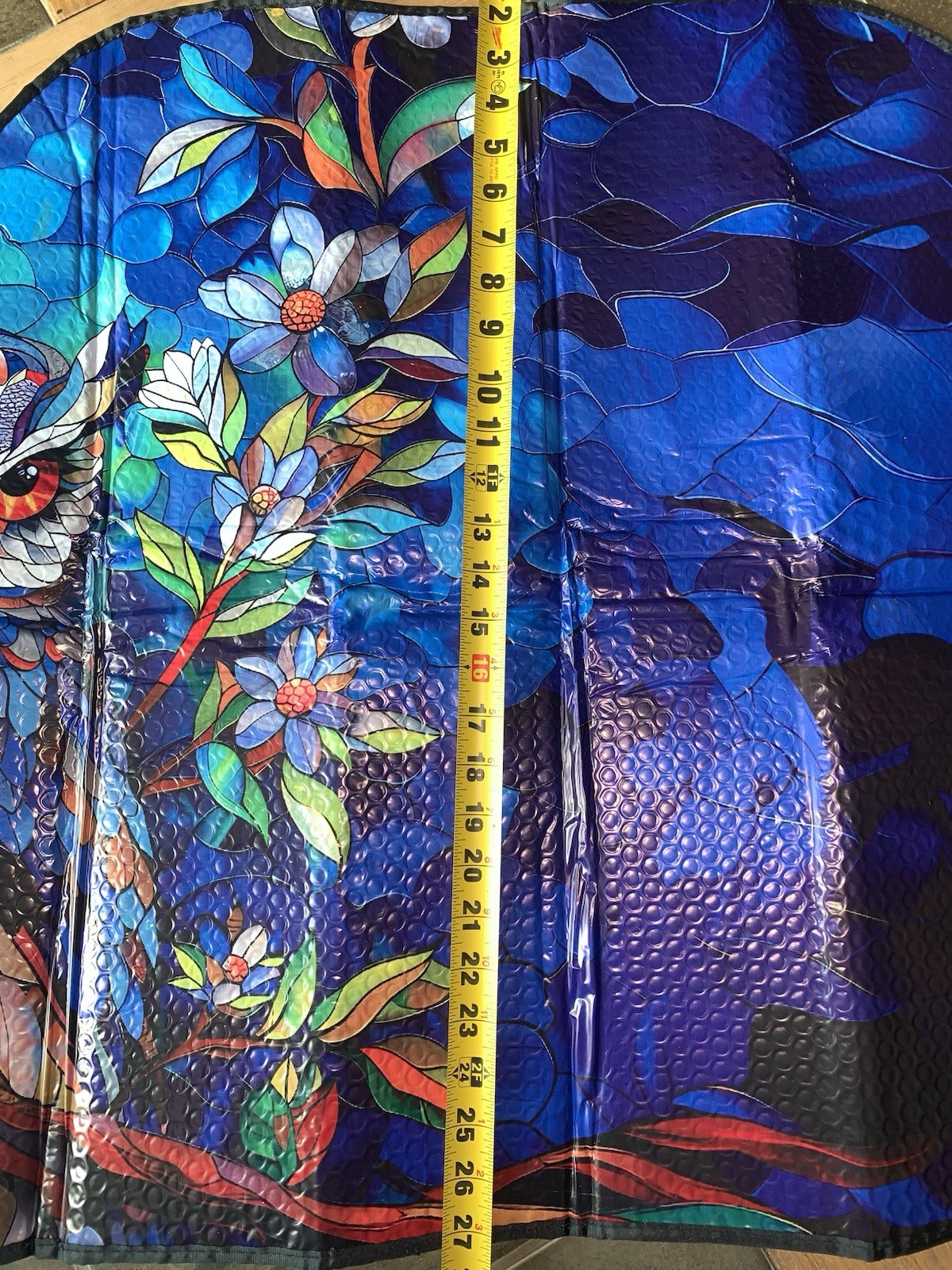 Owl Mosaic Colorful Car Windshield Sun Shade UV Block Foldable Visor 54" X 27"