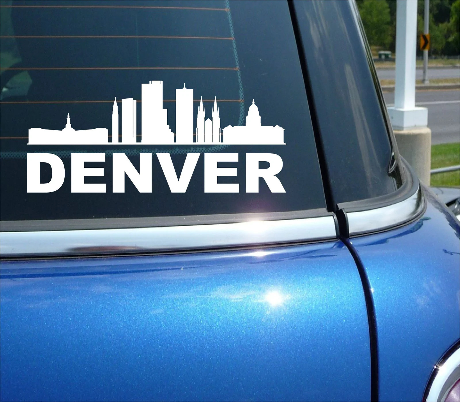 DENVER COLORADO CITY SKYLINE CITYSCAPE CAR WALL DECAL BUMPER STICKER