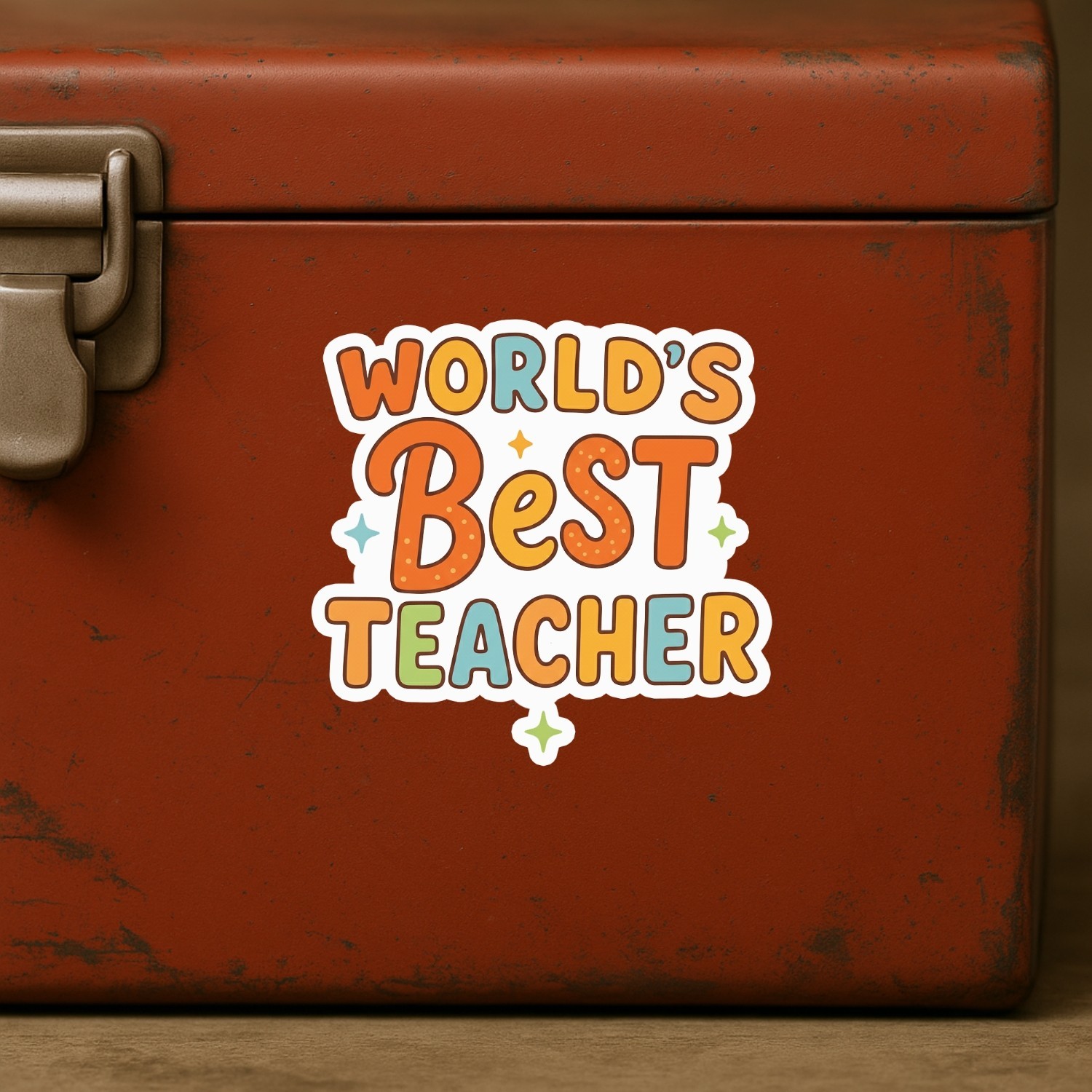 4Pcs World’s Best Teacher Stickers – Cute Teacher Appreciation Vinyl Decals
