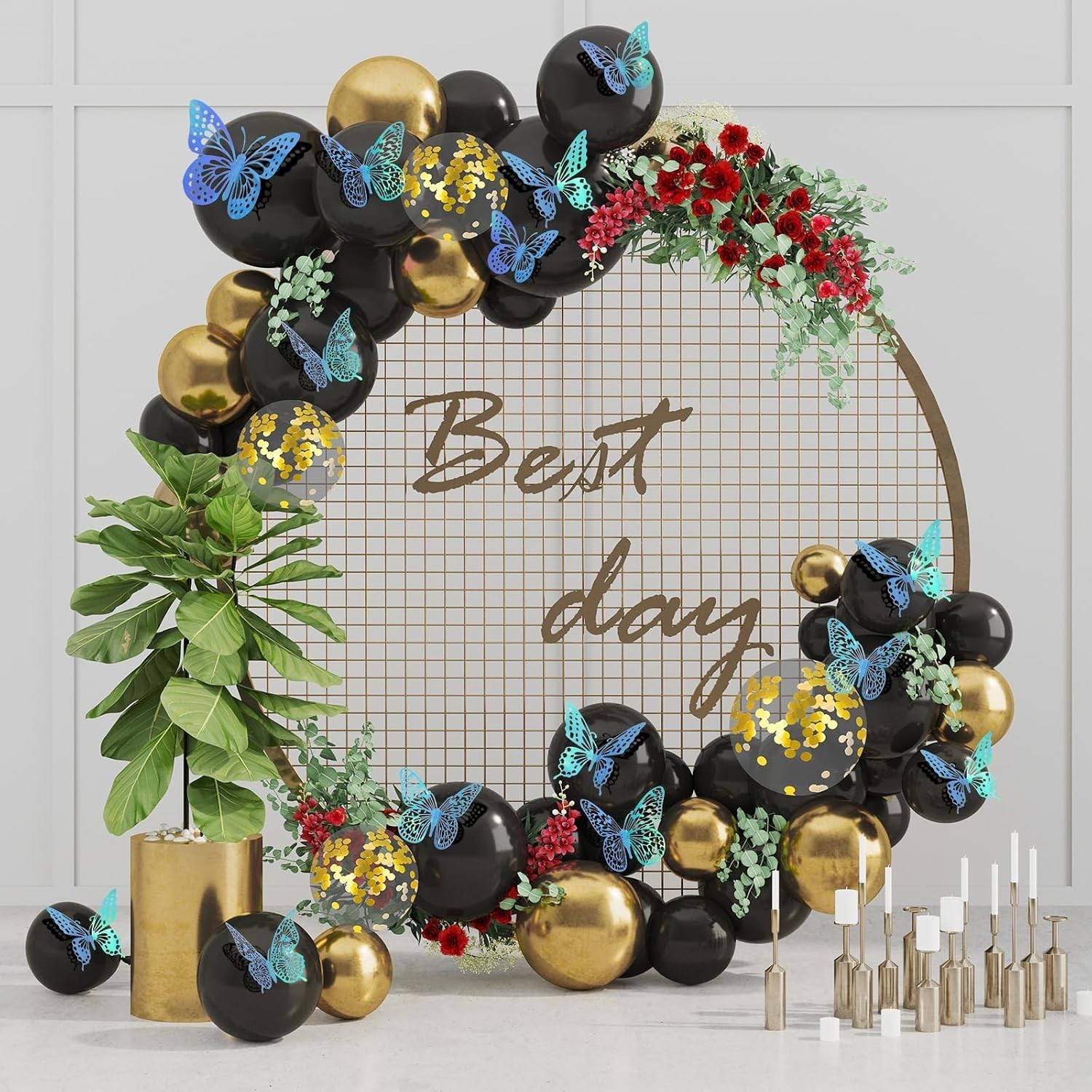 Gorgeous 3D Metallic Butterfly Wall Stickers – 48 Pcs for Kids & Celebrations