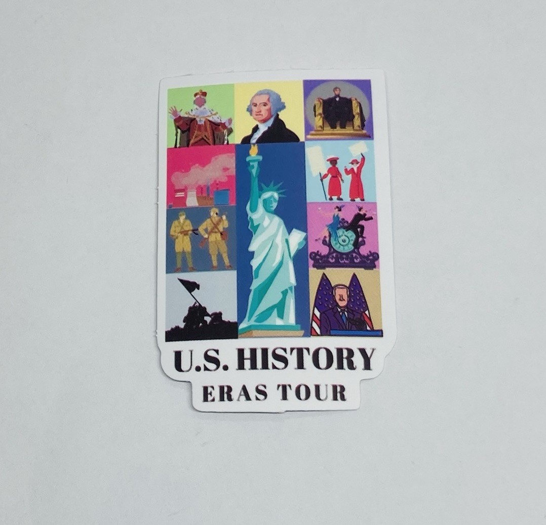 U.S History Collage Sticker Travel City Tour Art Decal Vinyl Souvenir Tc6