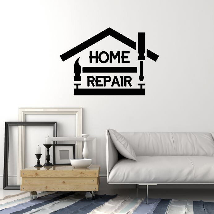 Vinyl Wall Decal Home Repair House Service Tools Signboard Stickers (ig5371)