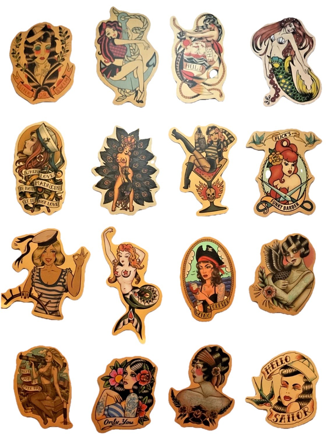 Pin-up Women Vinyl Stickers diy for helmets, cases, scuba, guitars, bumpers, mug