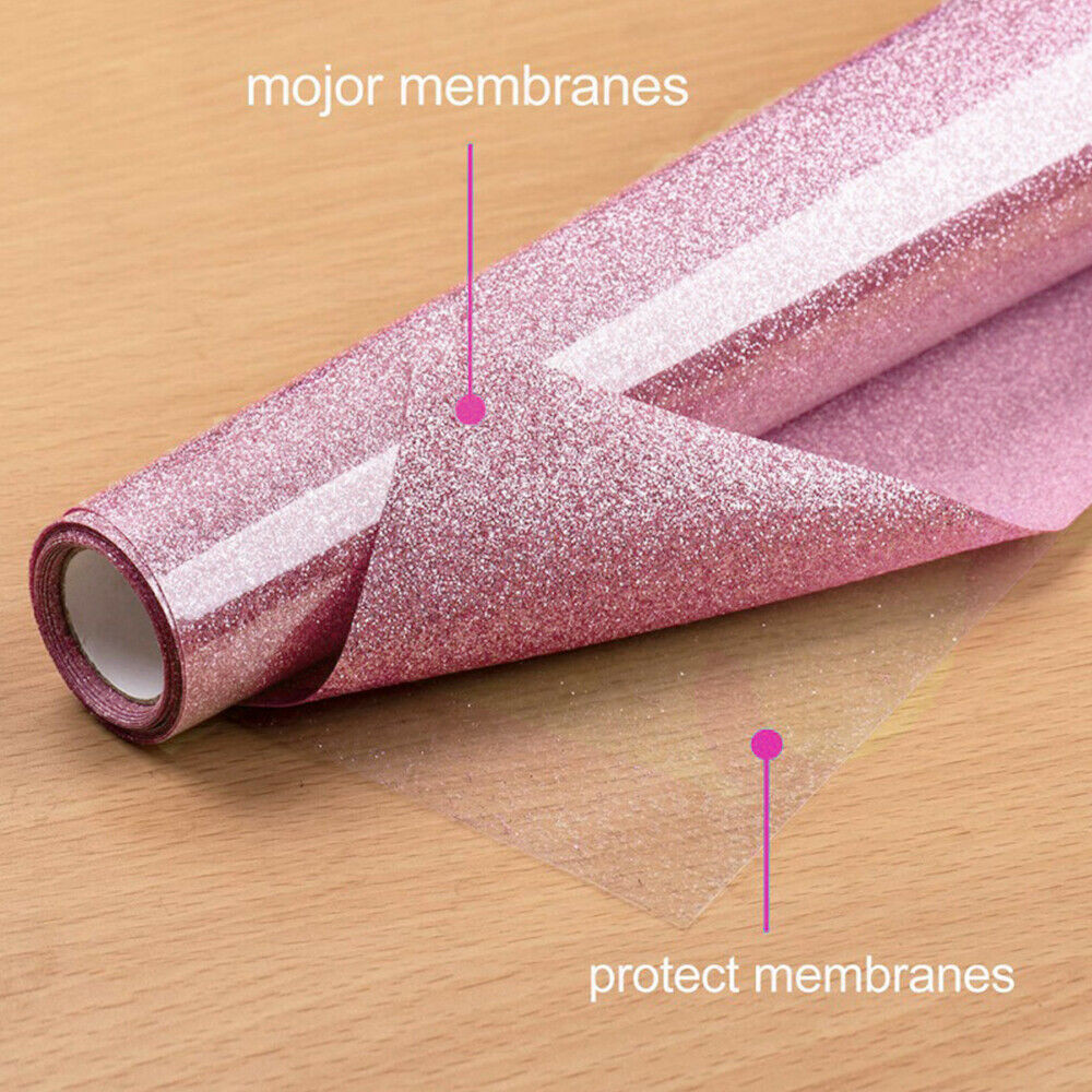 2 Rolls 12inx10ft Glitter Heat Transfer Vinyl Roll Heat Press HTV Iron On Film