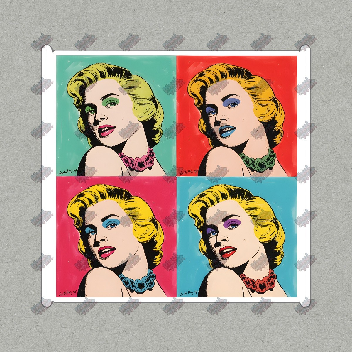 Vintage Pop Art Sign Iconic Actress in Bold Colors Retro Wall Art #8289