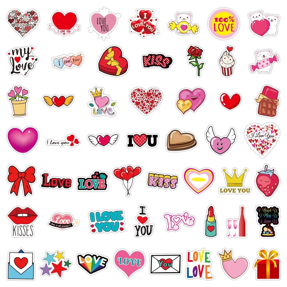 20 Random Hearts and Love Stickers Romance Decals Laptop Hydro Free Shipping!