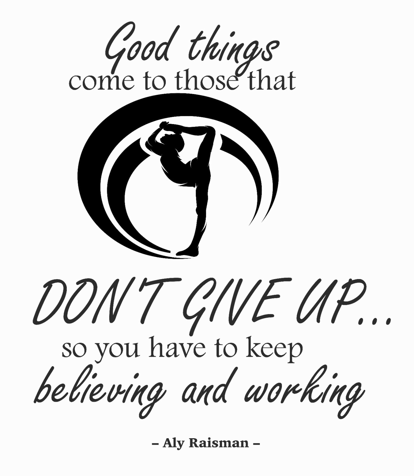 Ali Raisman Inspirational Gymnast Quotes 20" x 23" Home Wall Decoration Sticker