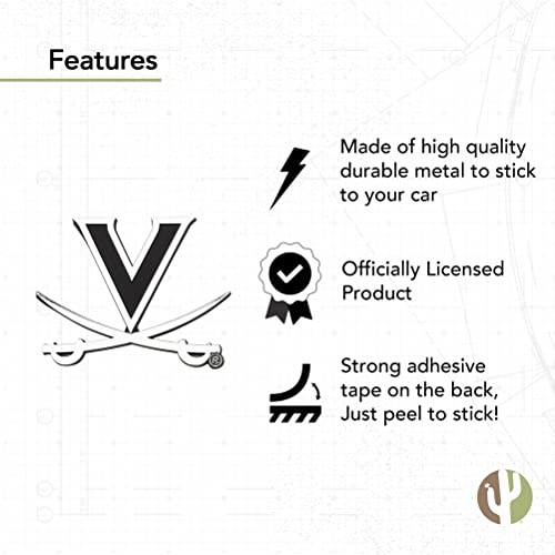 University of Virginia Metal 3D Auto Car Emblem Sticker Chrome Cavaliers UVA