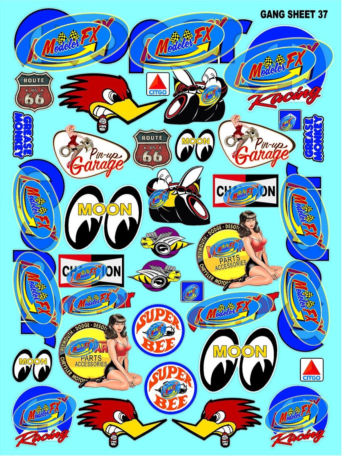 WHITE Vinyl Sticker Sheet 37-R/C MODEL Decal fits 1/10-1/16 Scale Traxxastamiya