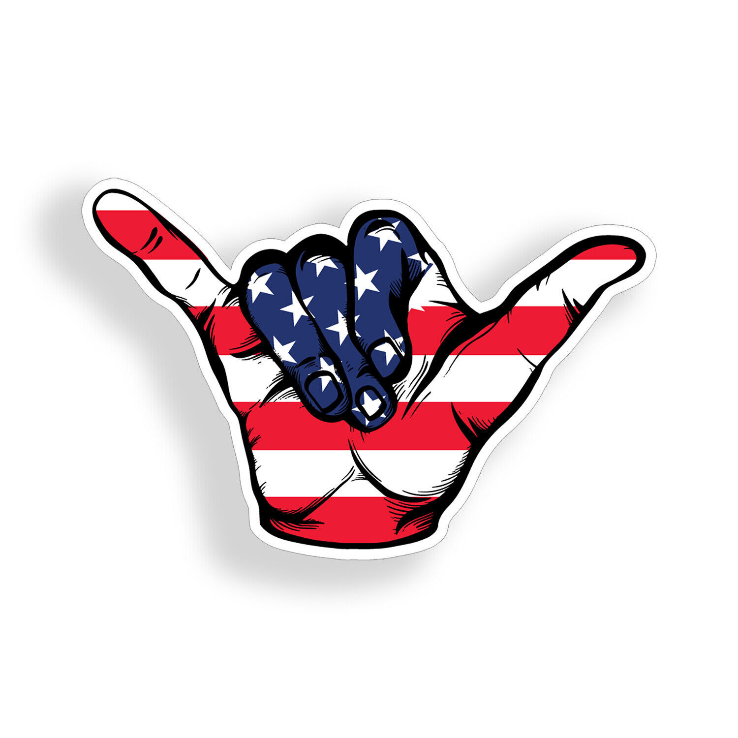 USA American Flag Hang Loose Sticker Decal