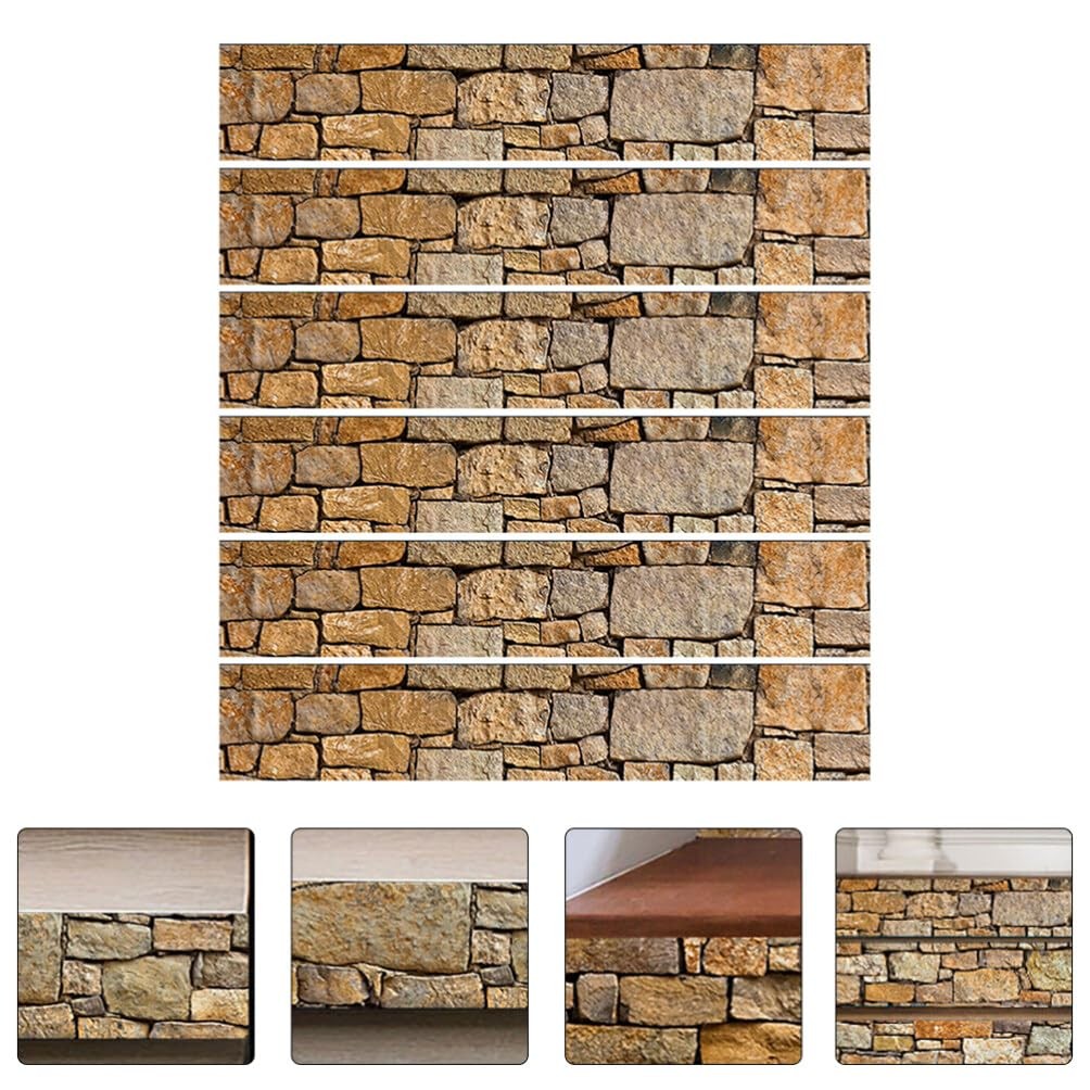 Waterproof Self-Adhesive Stair Stickers 6Pcs Creative Stone Pattern Peel and …