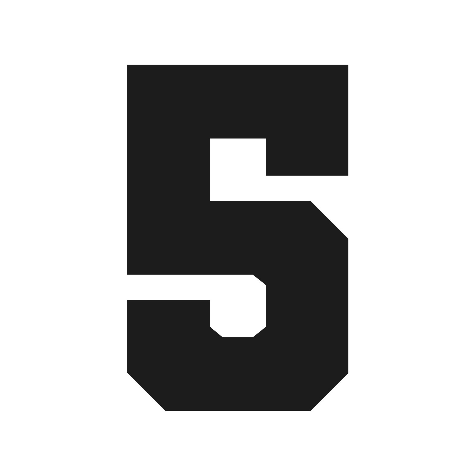 Number Five Varsity font Vinyl decal 5 bold sports font Sticker