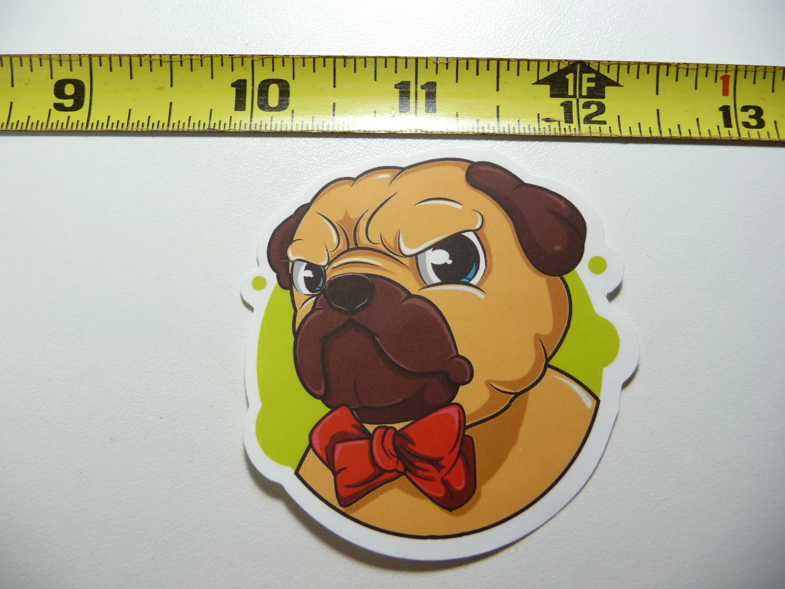 IRRITATED PUG BOWTIE SMALL STICKER DECAL DOG PET BEST FRIEND POOCH LAPTOP