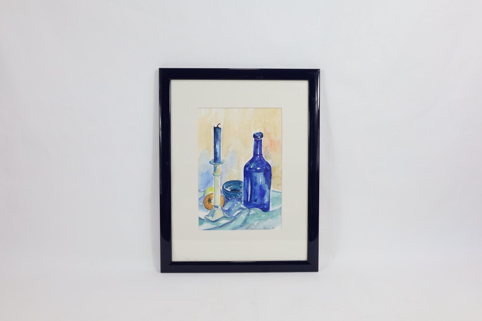 Original Norwegian Water Painting by Astrid 1999 – Vibrant Nordic Artwork with