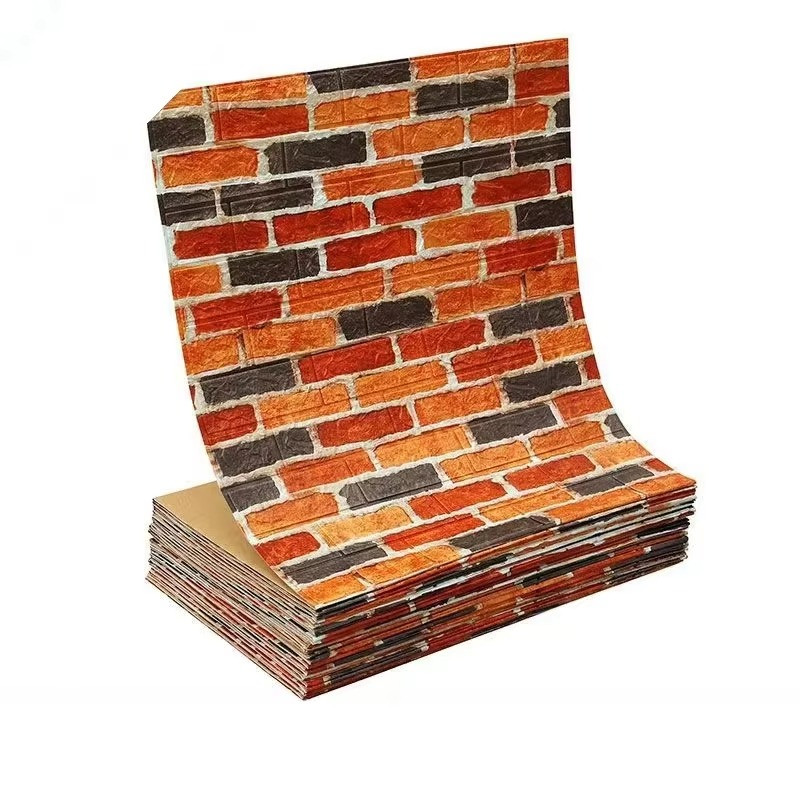 3D Self-Adhesive Brick Wallpaper – Waterproof Wall Sticker for Home Decor