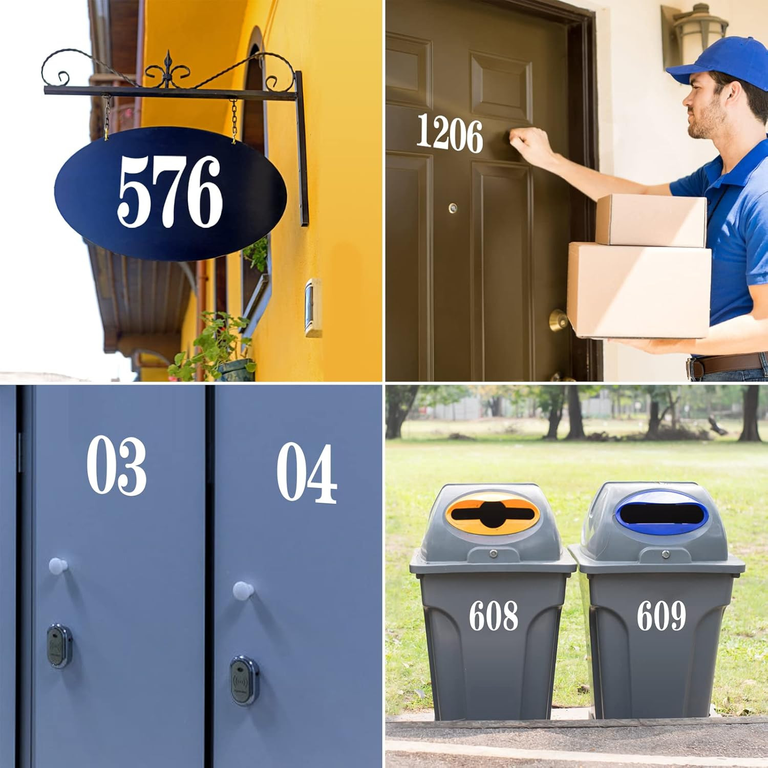 60 PCS White Mailbox Numbers, Vinyl Waterproof Stickers for Outside, Address on