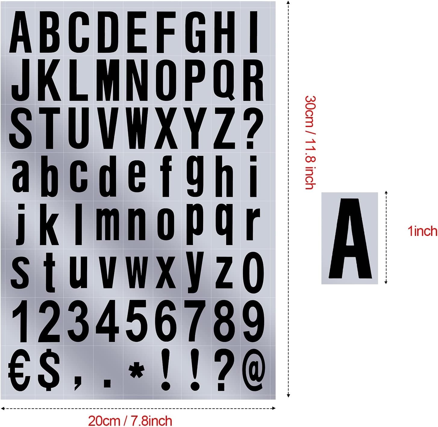 8 Sheets Mailbox Numbers Sticker Self-Adhesive Vinyl Letters Numbers Kit Mailbox